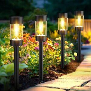 Solar Pathway Lights 12 Pack Waterproof Outdoor Garden Yard Warm White